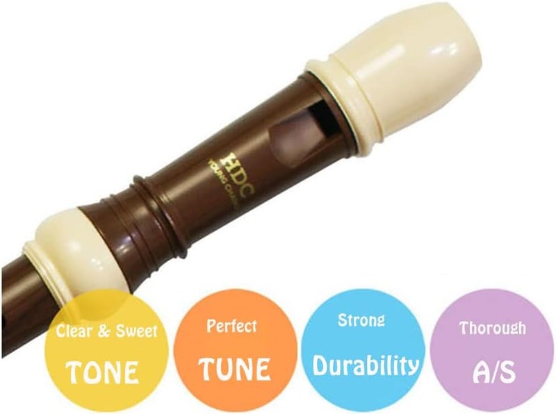 NaFurAhi Youngchang Student Soprano Recorder with Cleaning Rod, Case Bag Musical Instrument - (Brown Soprano German YSRWG-140) - Image 1